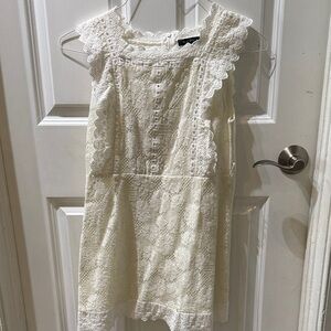 Charming Aly Daly Lace Mini Dress in Cream